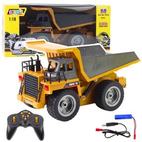  Radiovadāms pašizgāzējs Lean Toys 9CH, 1:18, dzeltena krās.