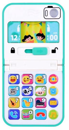 Žaislinis telefonas Hola Baby Foldable & Slide, 2 cm, balta sp./žalia sp.
