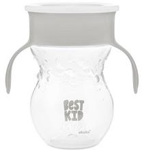 Vaikiškas puodelis Akuku Best Kid, 270 ml, 6+ mėn., silikonas/polipropilenas (pp), pilka sp.
