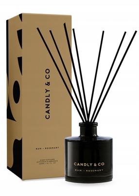 Mājas aromatizētājs, smaržu kociņi Candly & Co Rum & Rosemary, 200 ml Melna krās.