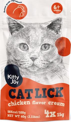 Skanėstas katėms Kitty Joy Cat Lick, vištiena, 0.015 kg, 4 vnt.
