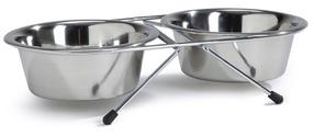 Stovas su dubenėliais šuniui Beeztees, 0.36 l, 22 cm, pilka sp.