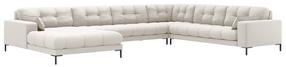 Kampinė sofa Micadoni Mamaia Structured, kreminė sp., dešininė, 327 x 256 cm x 75 cm