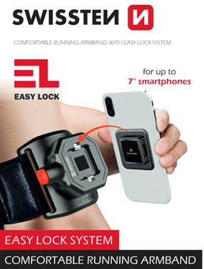 Telefoni ümbris käele Swissten Easy Lock Armbannd, must v.