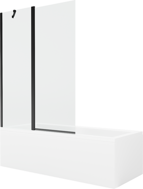 Vonia su sienele, laisvai pastatoma Mexen Cubik, 150 cm x 70 cm x 40 cm, stačiakampis, skaidri sp./balta sp.