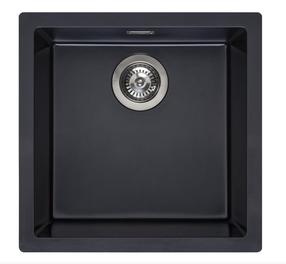Virtuves izlietne Reginox Amsterdam 40, granīts, 46 cm x 46 cm x 20 cm, pure black krās.