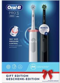 Elektrinis dantų šepetėlis Braun Pro 3 3900 Duo Pack, balta sp./juoda sp.