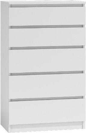 Komoda Malwa M5, balta sp./šviesiai pilka sp., 112 cm x 40 cm x 70 cm