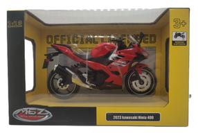 Игрушечный мотоцикл MSZ Kawasaki Ninja 400, 1:12, красный цв.