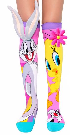 Vaikiškos kojinės, mergaitėms Madmia Tweety and Bugs Bunny, įvairių spalvų, 3-5 metai