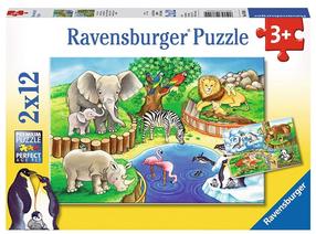 Puzle 2in1 Ravensburger Animals in Zoo, 24 gab.