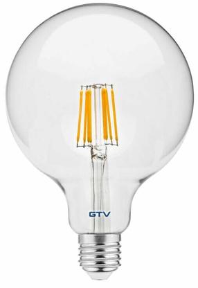 Lemputė GTV LD-G125FLE8-30 Kaitrinė, G125, 3000 °K, E27, 8 W, 880 lm