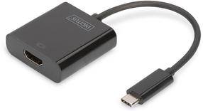 Adapteris Digitus DA-70852 USB Type-C 4K USB Type-C, HDMI female, 0.15 m, juoda