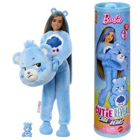 Lelle ar aksesuāriem Mattel Barbie Cutie Reveal Care Bears Grumpy Bear JCN96, 29 cm, zila krās.