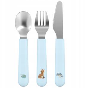 Söögiriistade komplekt lastele Mepal Forest Friends, 3 aastat, roostevaba teras, sinine v.