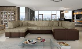 Kampinė sofa Havana Berlin 03, Soft 66, ruda sp./smėlio sp., kairinė, 320 x 207 cm x 73 cm