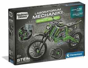 Konstruktorius Clementoni Mechanica Laboratorium Motocross Bike, 170 vnt., juoda sp./žalia sp.