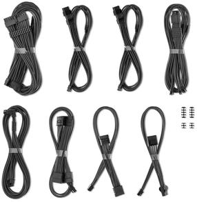 Juhe Cablemod C-Series Pro ModMesh Cable Kit Carbon, 0.65 m, must v.
