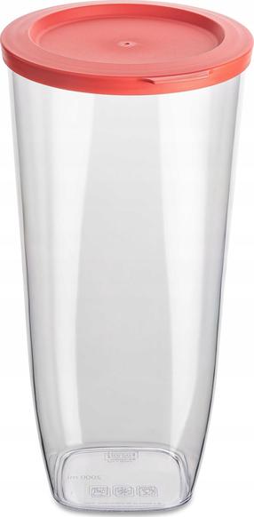 Pārtikas uzglabāšanas trauks Koziol Connect, 2 l, 13.2 cm x 12.5 cm, caurspīdīga krās./sarkana krās.