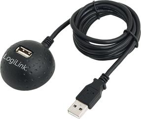 Разветвитель Logilink USB USB 2.0 A female, USB 2.0 A male, 1.5 м, черный цв.