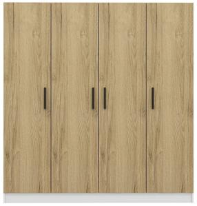 Riidekapp Kalune Design Kale 3858, valge v./pähklipuu v., 52 cm x 180 cm x 210 cm