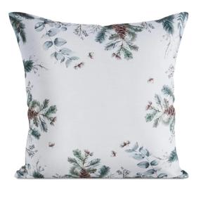 Kalėdinis dekoratyvinės pagalvėlės užvalkalas PSWA-356, balta/žalia, 45 cm x 45 cm
