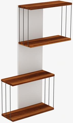 Sieninė lentyna Kalune Design Destan 854KLN1729, ruda sp./balta sp., 96 cm x 19 cm x 65 cm