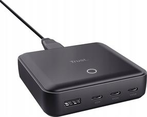 Telefona lādētājs Trust Maxo, USB Type A/3 x USB-C, 10.5 cm, melna krās., 100 W