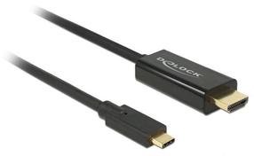 Vads Delock USB-C > HDMI (ST-ST) USB C male, HDMI A male, 2 m, melna krās.