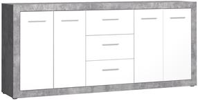 Komoda Forte FEYK251-C264, balta sp./pilka sp., 92 cm x 41 cm x 207 cm