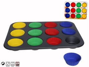 Kēksu forma Kitchen&GO, melna krās./daudzkrāsaina, 35 cm x 27 cm
