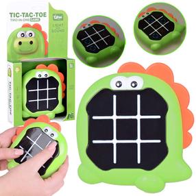 Электронная игра динозавр Tic Tac Toe, 12 см, зеленый цв.