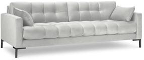 Sofa Micadoni Home Mamaia Velvet, sidabro sp., 177 x 92 cm x 75 cm