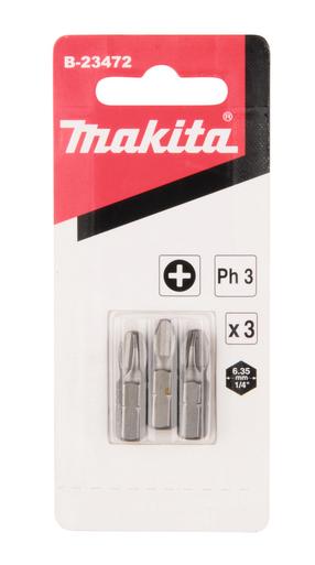 Skrūvgriežu uzgaļu komplekts Makita B-23472, PH3, 25 mm, 1/4"
