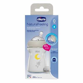 Bērnu pudelīte Chicco NaturalFeeling, 250 ml, 0 mēn., bēša krās.