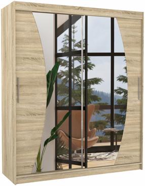 Spinta ADRK Dolores, sonoma ąžuolo sp., 58 cm x 182 cm x 215 cm, su veidrodžiu