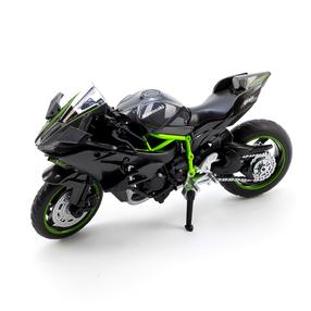 Игрушечный мотоцикл MSZ Kawasaki Ninja H2R, 1:18, черный цв./зеленый цв.