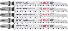 Finierzāģa asmenis Bosch Expert Wood, tērauds, 117 mm, 5 gab.