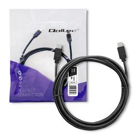 Kabelis Qoltec Perfect Connection 52350 USB 3.1 C male, USB 3.1 C male, 1.4 m, melna krās.