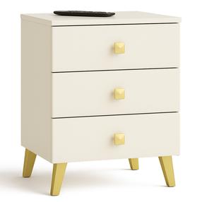 Kumode Akord Furniture Factory Mobi K-03, zelta krās./balta krās., 58 cm x 40 cm x 37 cm