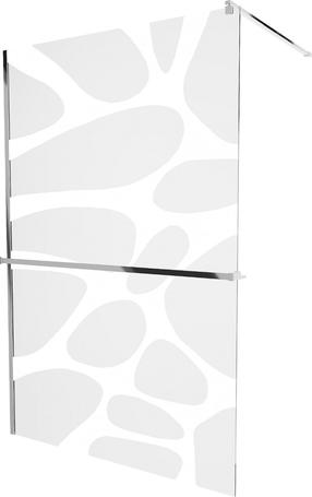 Dušo sienelė Mexen Kioto+ Walk-In, 120 cm x 200 cm, balta sp./chromo sp./grūdintas