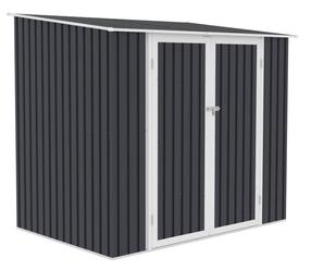 Sodo sandėliukas Kent, 149 cm x 222 cm x 194 cm, juoda sp./pilka sp.