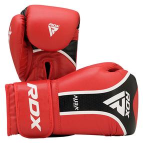 Boksa cimdi RDX Sports Aura Plus T-17, melna krās./sarkana krās., 16 oz