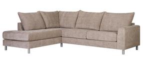 Kampinė sofa Home4you Leila VN, šviesiai ruda sp., kairinė, 269 x 210 cm x 89 cm
