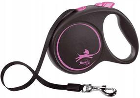 Automatinis pavadėlis Flexi Black Design, rožinė sp., L 5m