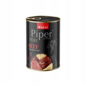 Šlapias šunų maistas Piper Pure, jautiena/rudi ryžiai, 0.4 kg