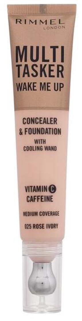 Жидкая основа для макияжа Rimmel London Multi Tasker Wake Me Up, 025 rose ivory, 20 мл