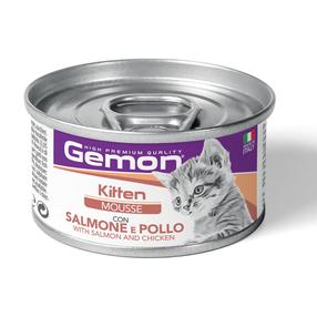 Kassi märgtoit Gemon Mousse Kitten, kanaliha/lõhe, 0.085 kg