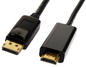 Провод Brackton DisplayPort Male - HDMI Male Displayport, HDMI male, 3 м, черный цв.