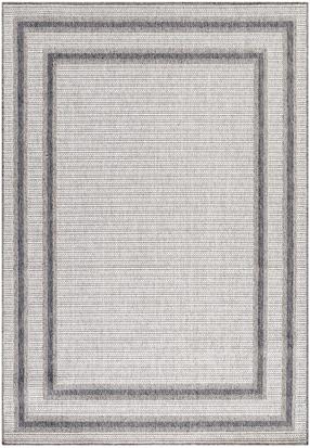 Kilimas lauko terasoms Ayyildiz Aruba Border 4901, kreminė sp./pilka sp., 340 cm x 240 cm